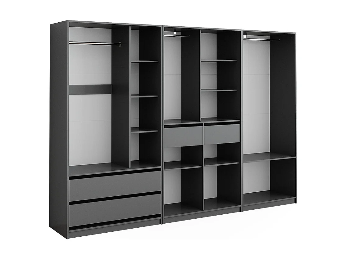 Armoire à vêtements anthracite 280x50x200 elmo