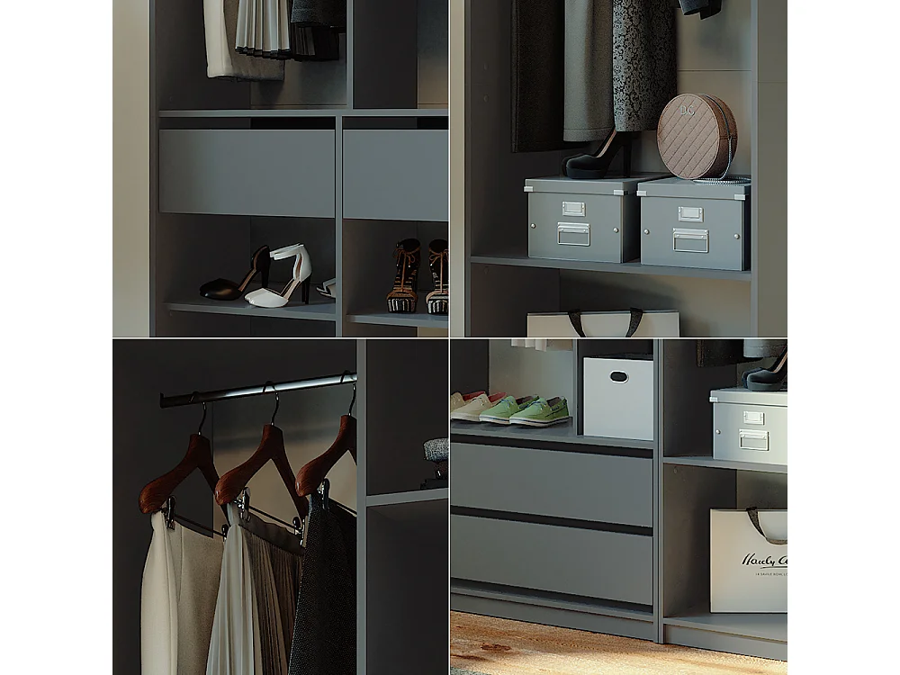Armoire à vêtements anthracite 280x50x200 elmo