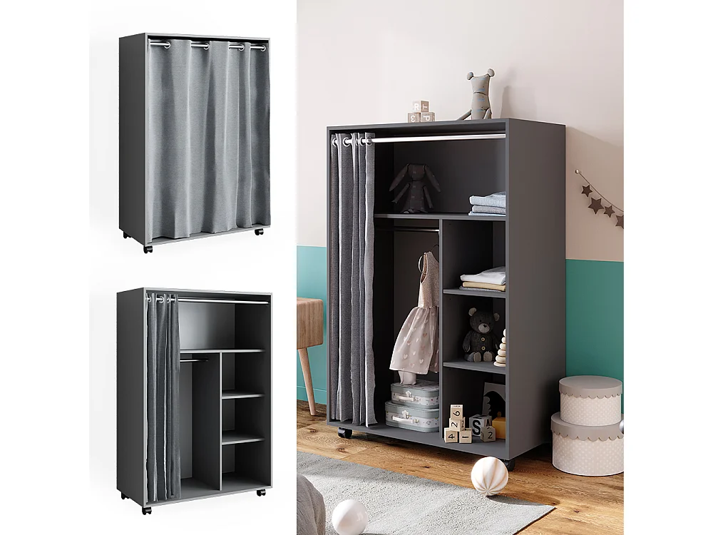 Armoire gris 100x50x146.6 doros