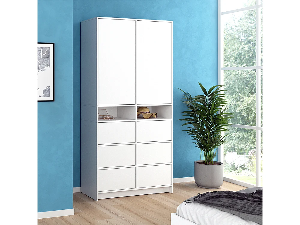 Armadio bianco 98.6x40.3x200 naara