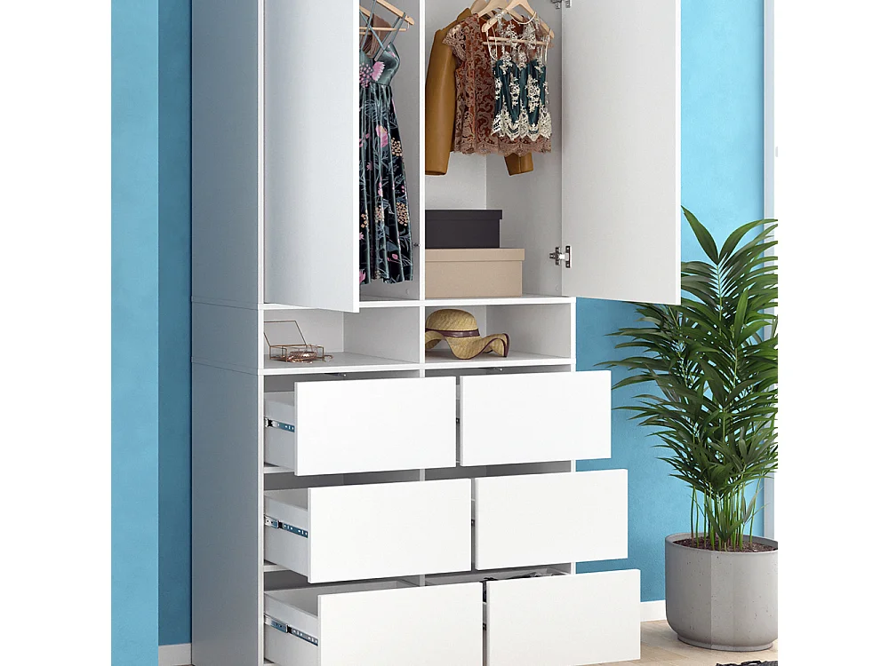 Armadio bianco 98.6x40.3x200 naara