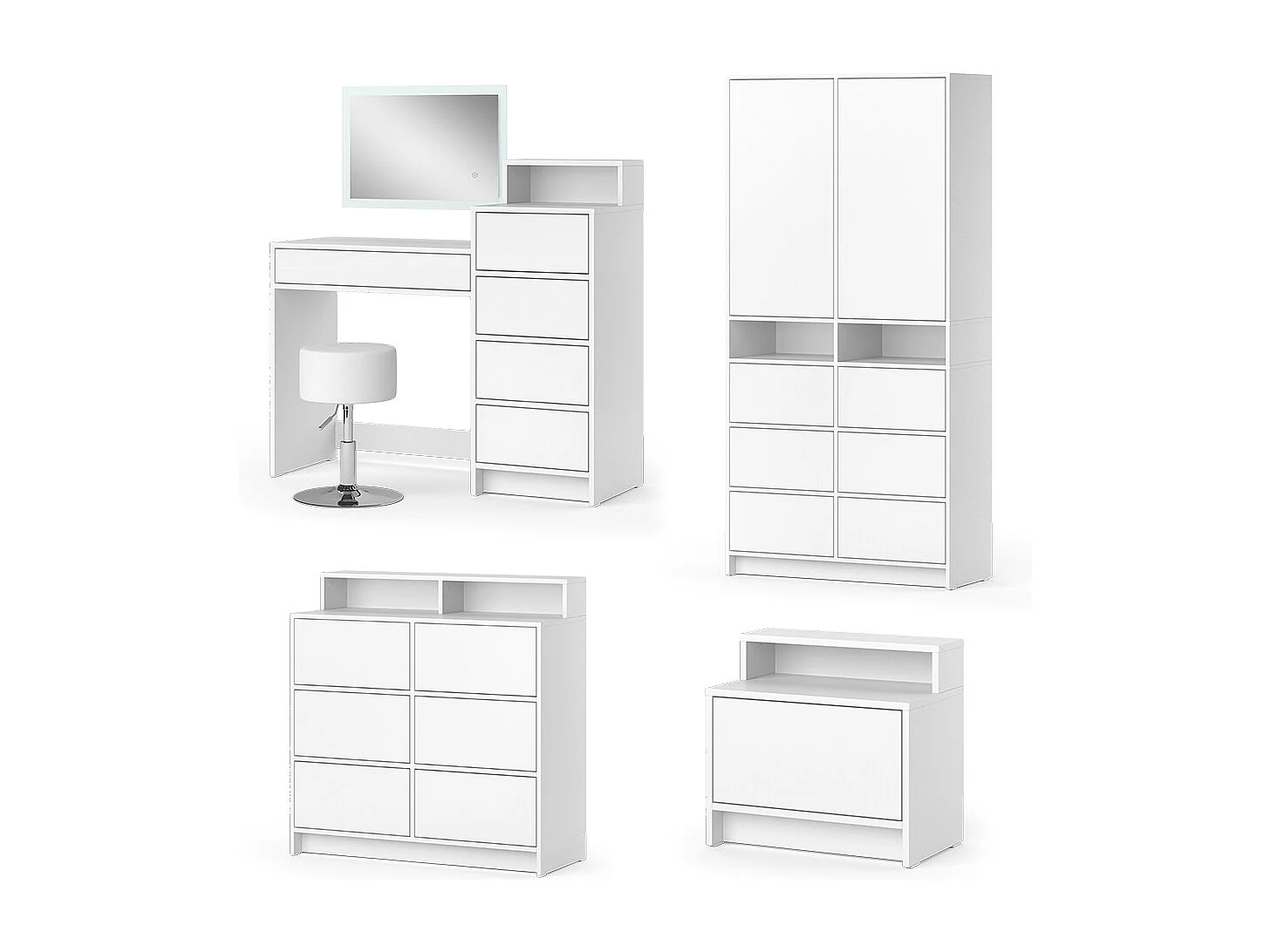 Armadio bianco 98.6x40.3x200 naara