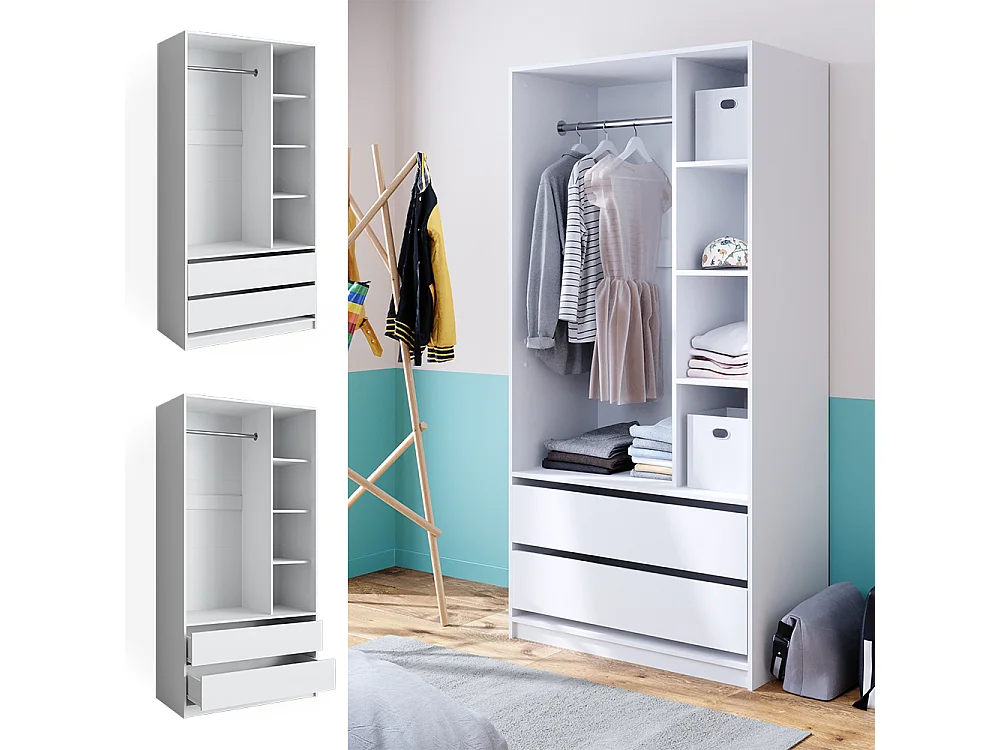 Armoire blanc 100x50x200 elmo