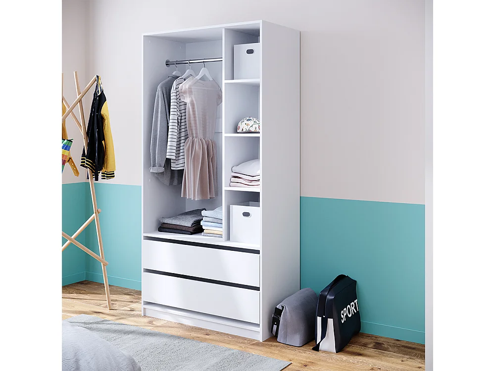 Armoire blanc 100x50x200 elmo