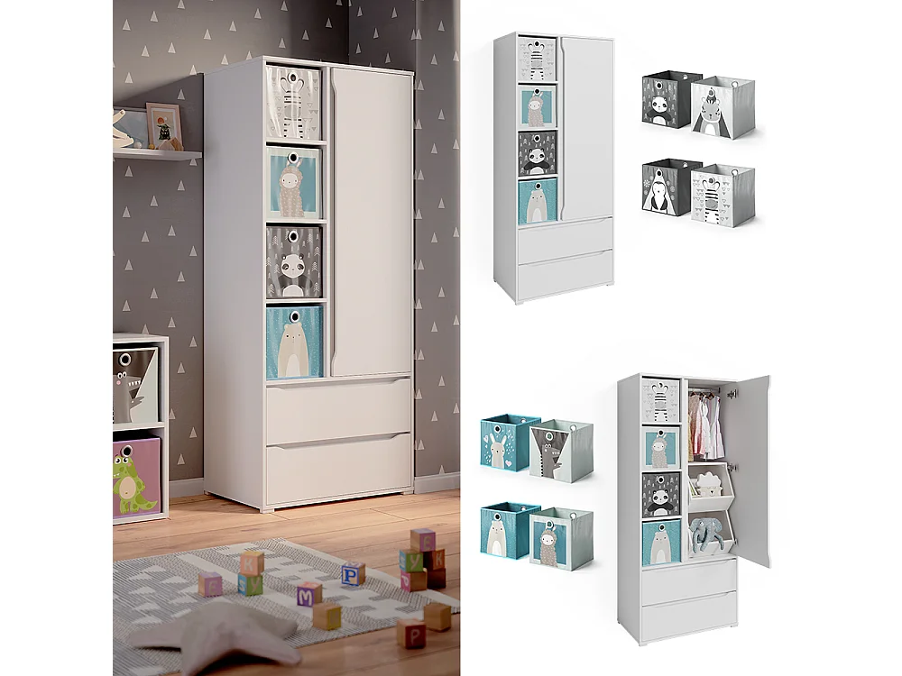 Kleiderschrank weiß 80x48x190 ruben