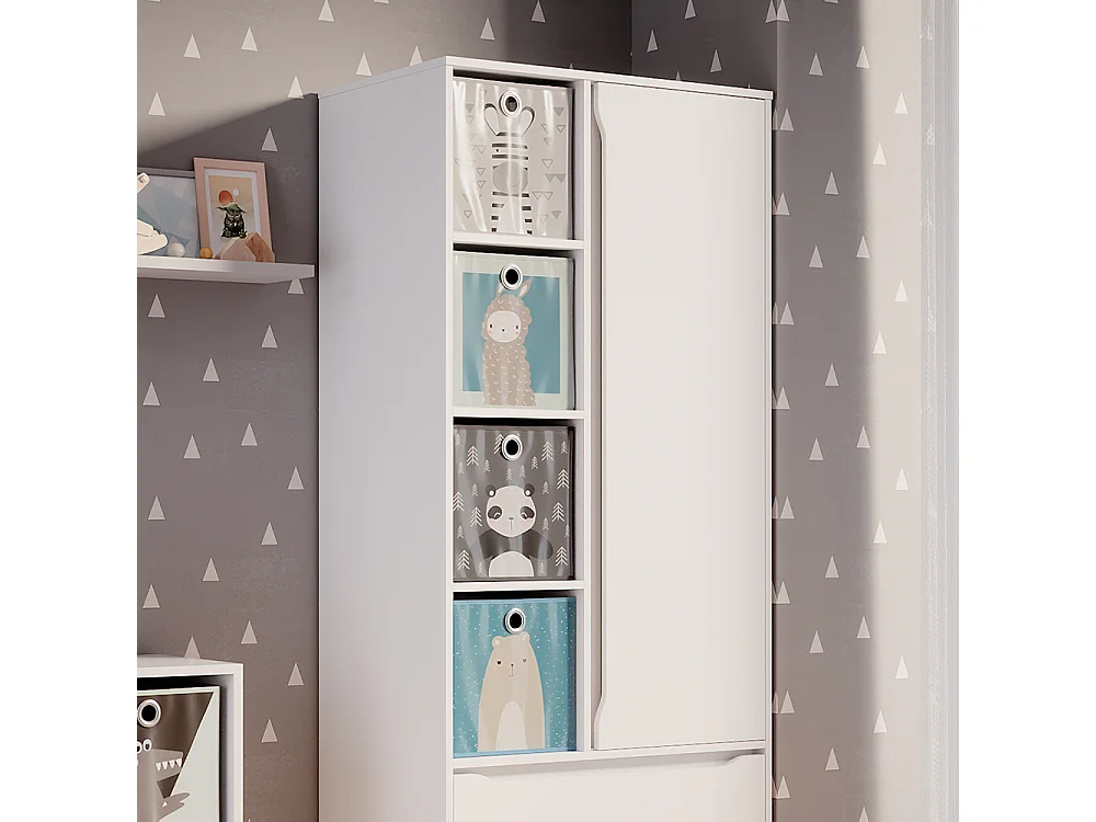 Tøjskab hvid 80x48x190 ruben