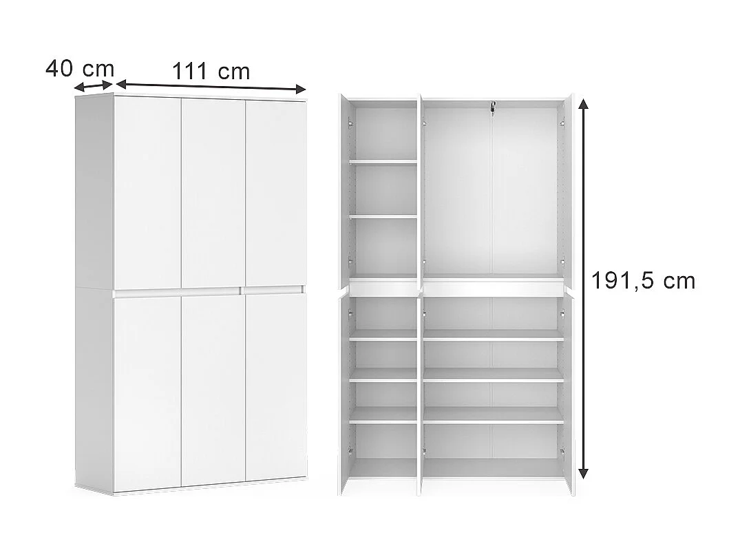 Armario blanco 111x40x191.5 claus