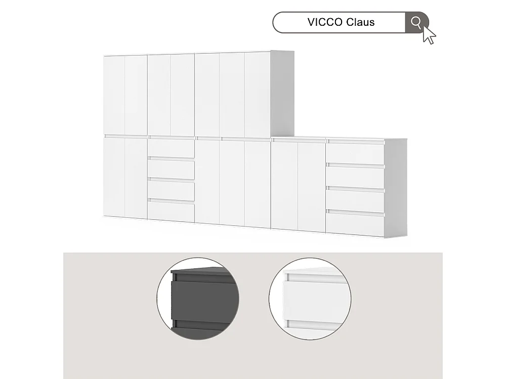 Armoire à vêtements blanc 111x40x191.5 claus