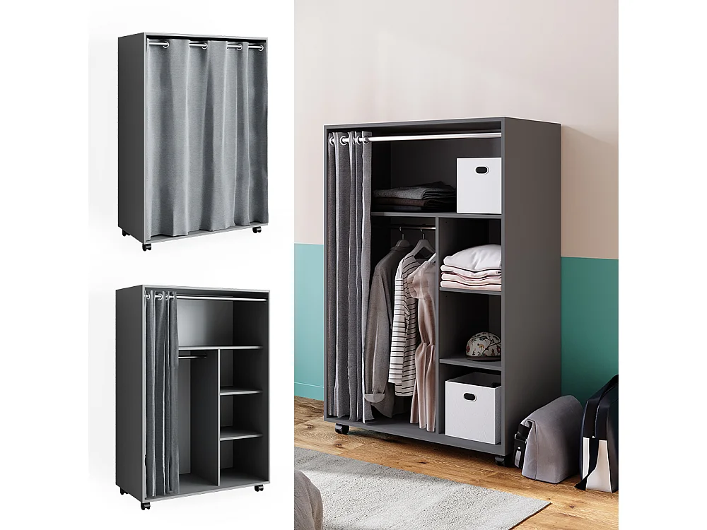 Armoire gris 100x50x146.6 doros