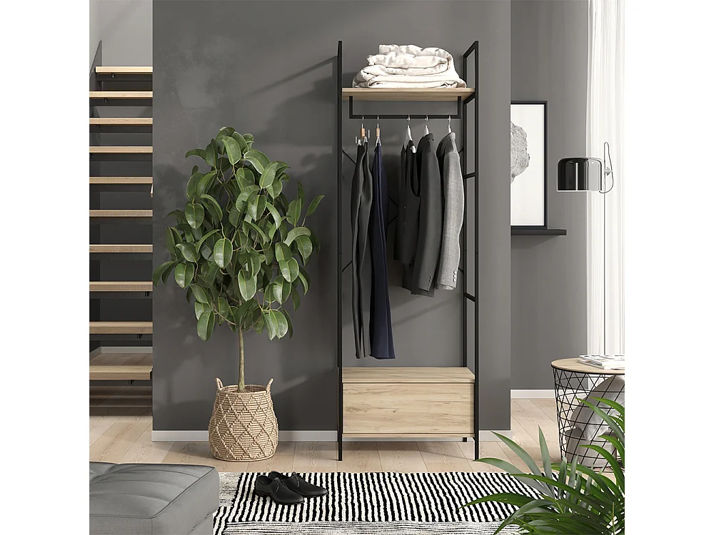 Armoire à vêtements bois 60x40x180 enya