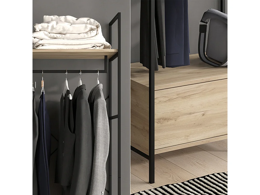 Armoire à vêtements bois 60x40x180 enya