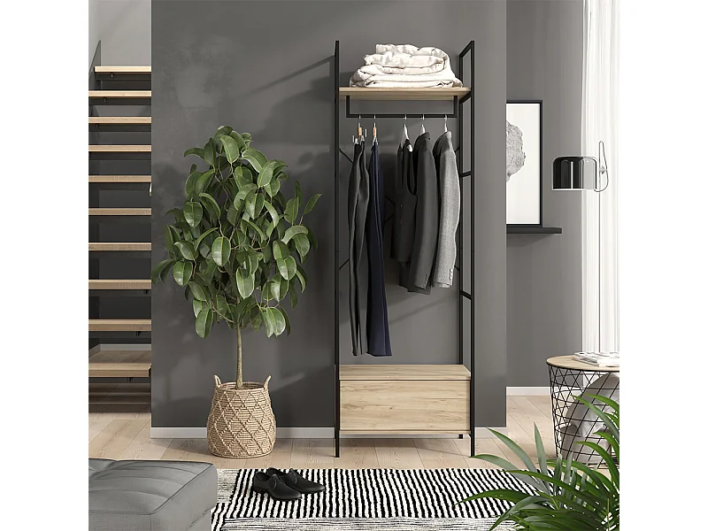 Armoire à vêtements bois 60x40x180 enya