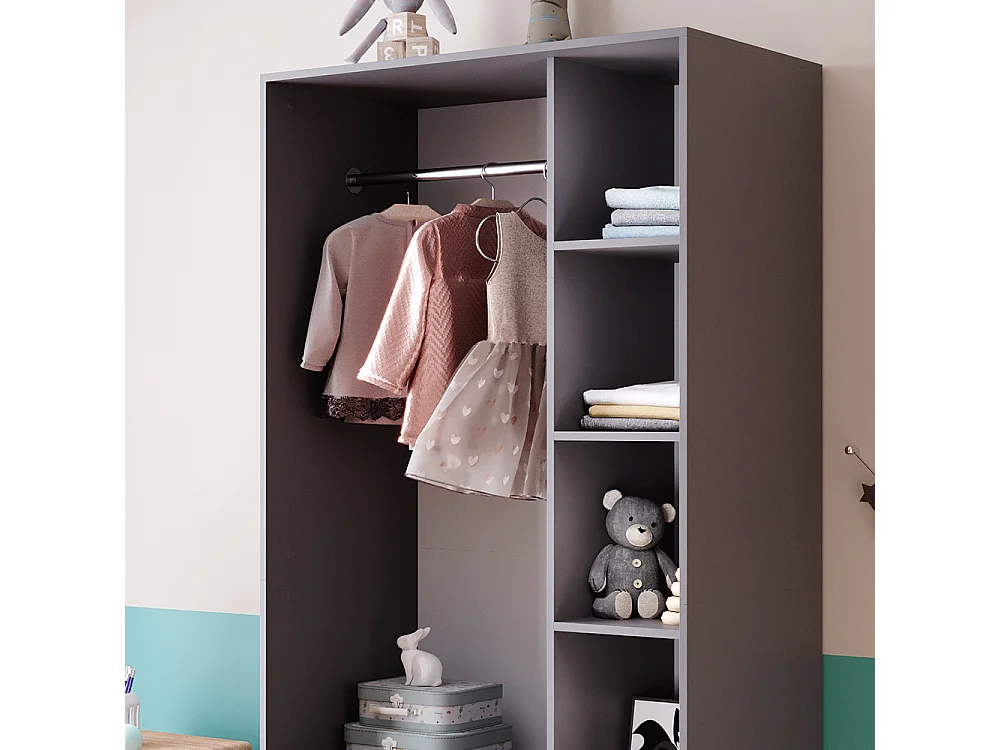 Armoire pour enfants anthracite 100x50x200 elmo