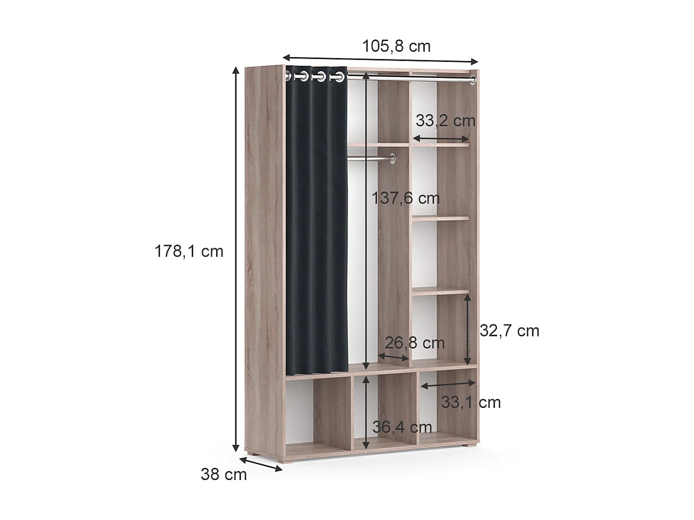 Armoire sonoma 38x105.8x178.1 luigi