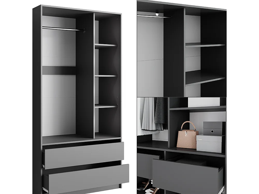 Armario antracita 100x50x200 elmo