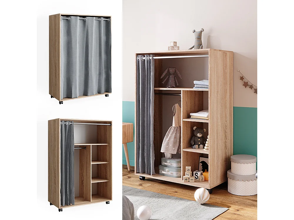 Armadio multifunzione sonoma 100x50x146.6 doros