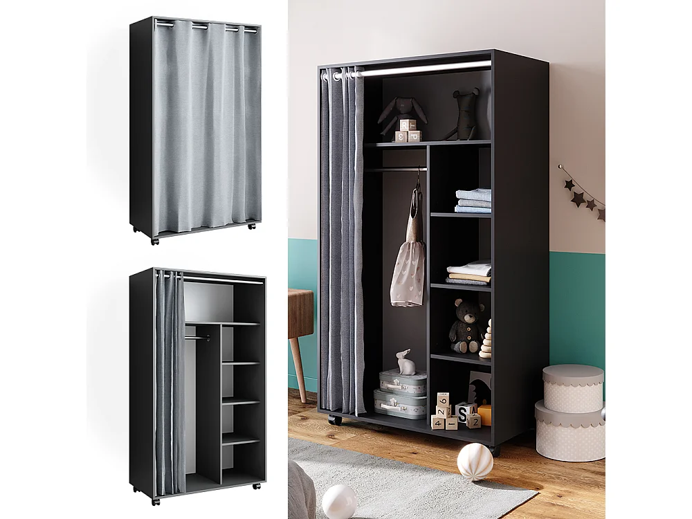 Armoire gris 100x50x168 doros