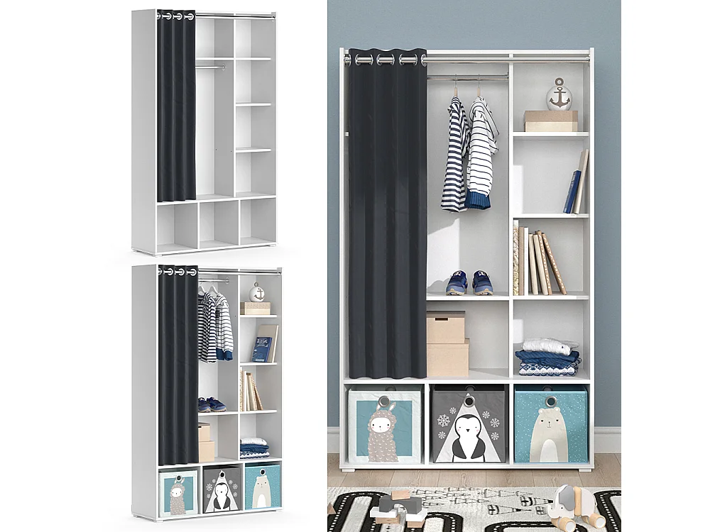 Armoire pour enfants blanc 105.8x38x178.1 luigi