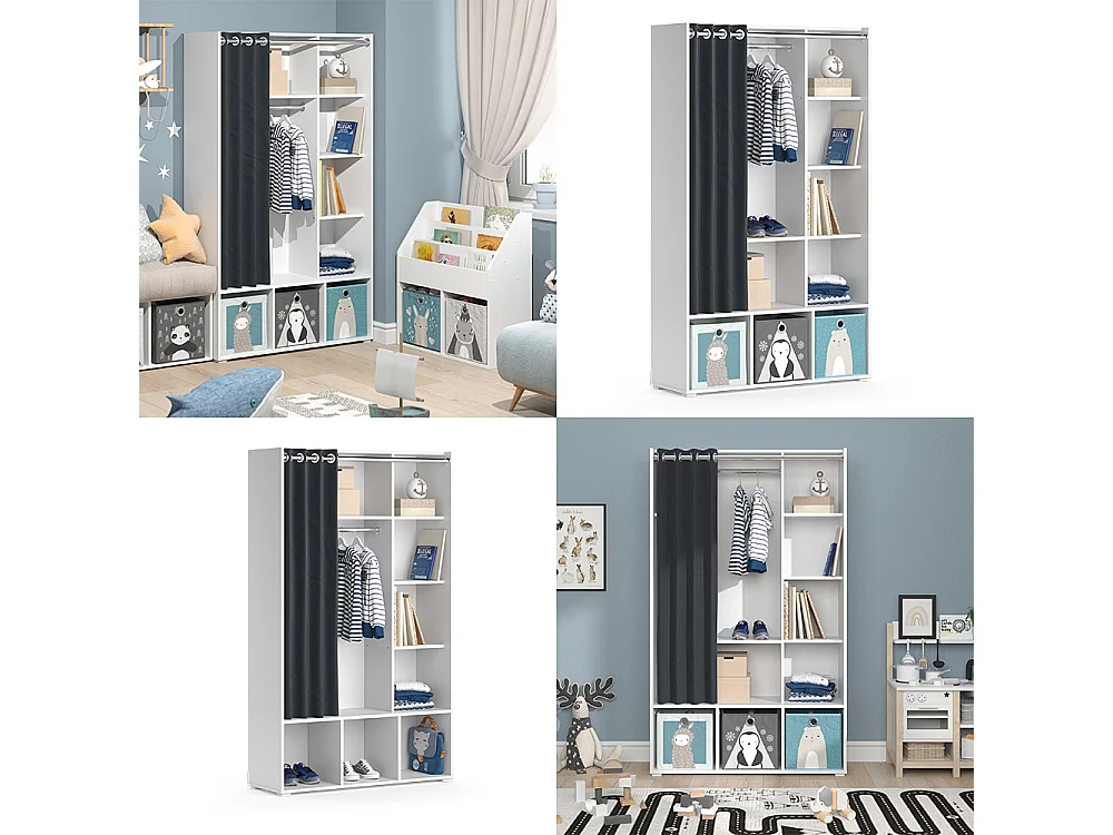 Armoire pour enfants blanc 105.8x38x178.1 luigi