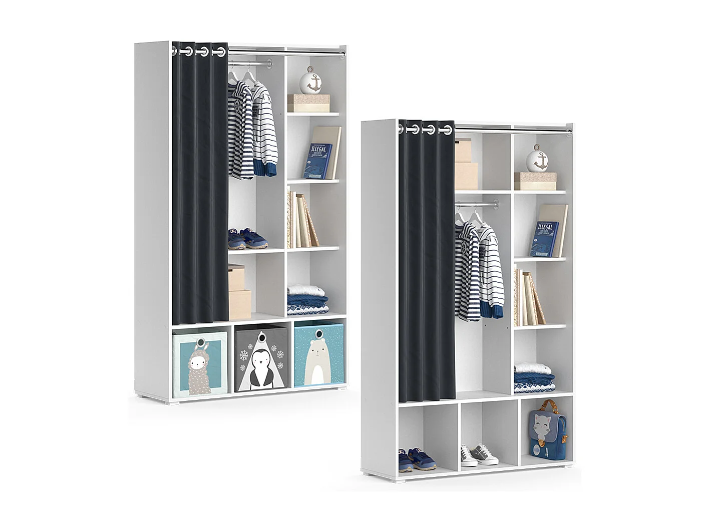 Armoire pour enfants blanc 105.8x38x178.1 luigi