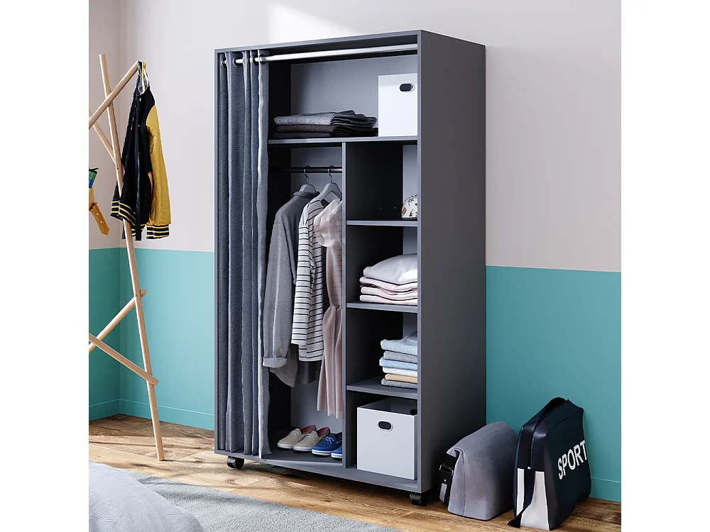 Armoire gris 100x50x168 doros