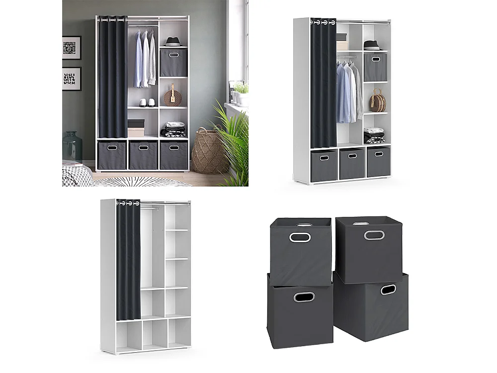 Armadio multifunzione bianco 38x105.8x178.1 luigi