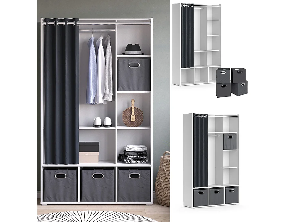 Tøjskab hvid 38x105.8x178.1 luigi