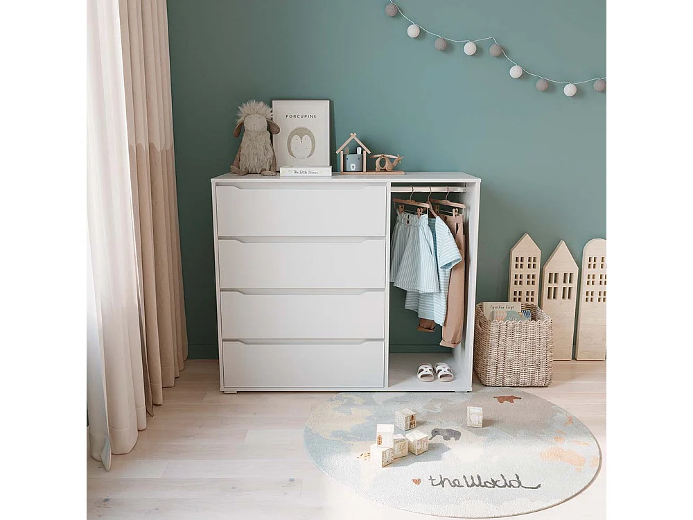 Armoire pour enfants blanc 120x48x101.9 ruben