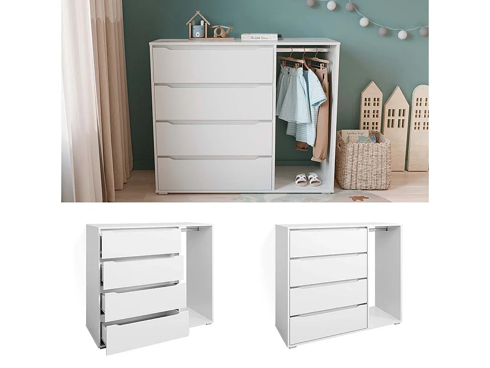 Armoire pour enfants blanc 120x48x101.9 ruben