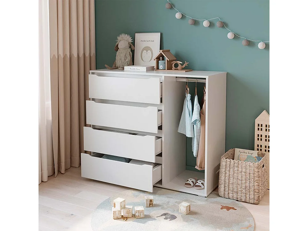 Armoire pour enfants blanc 120x48x101.9 ruben