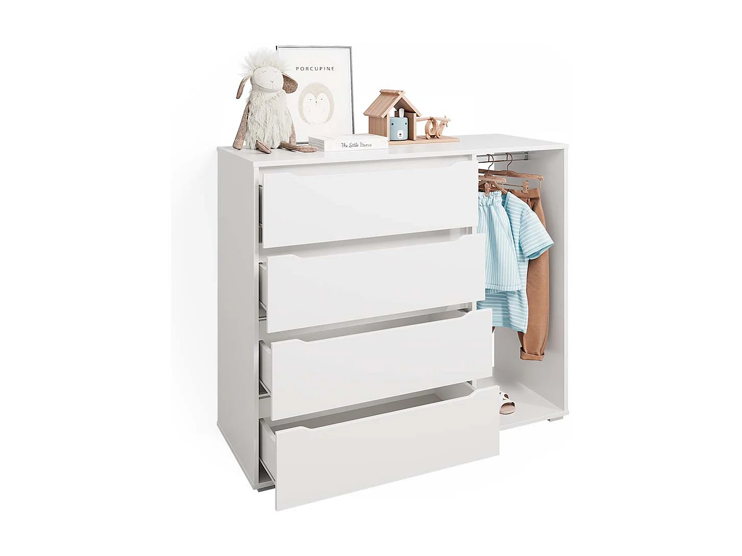 Armoire pour enfants blanc 120x48x101.9 ruben