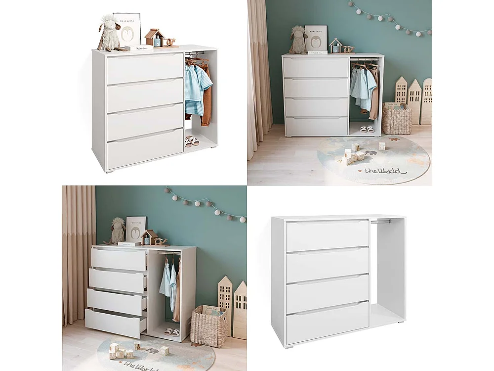 Armoire pour enfants blanc 120x48x101.9 ruben