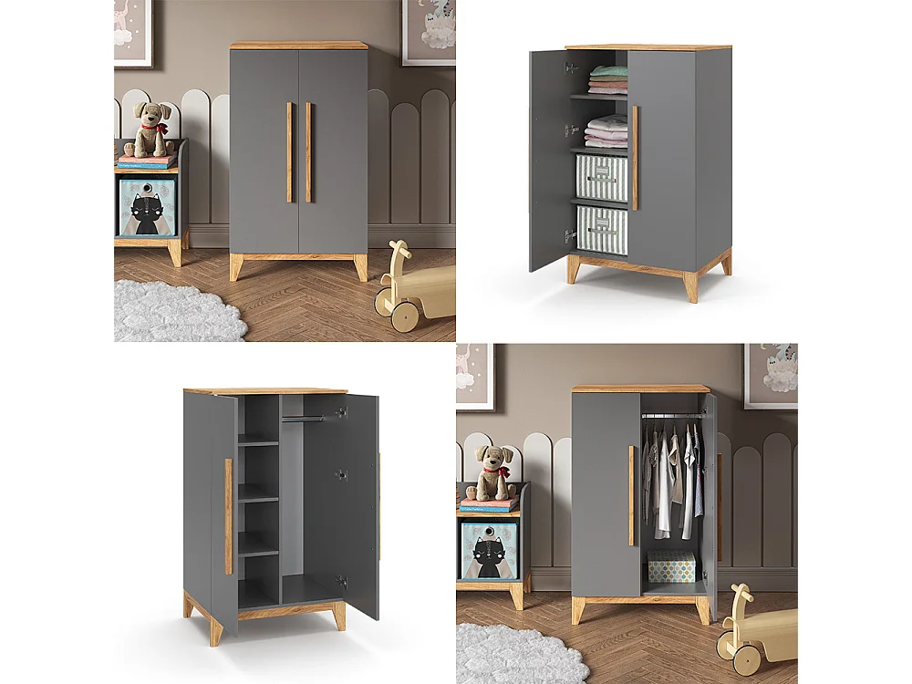 Armoire pour enfants gris 70x53.4x120 malia