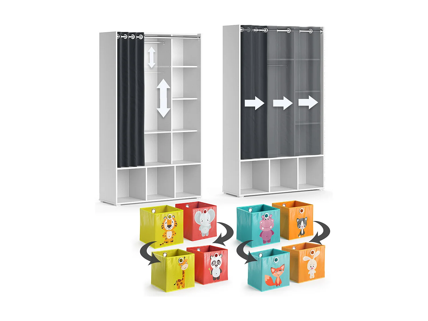 Kinderkledingkast wit 105.8x38x178.1 luigi