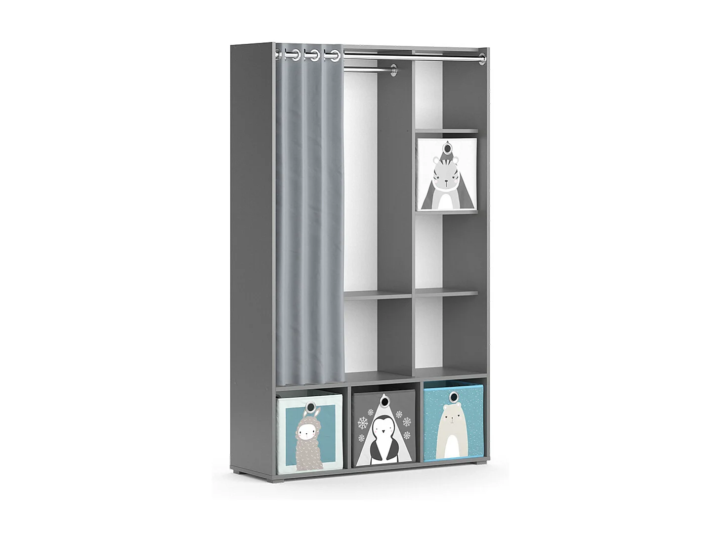 Armoire pour enfants gris 105.8x38x178.1 luigi