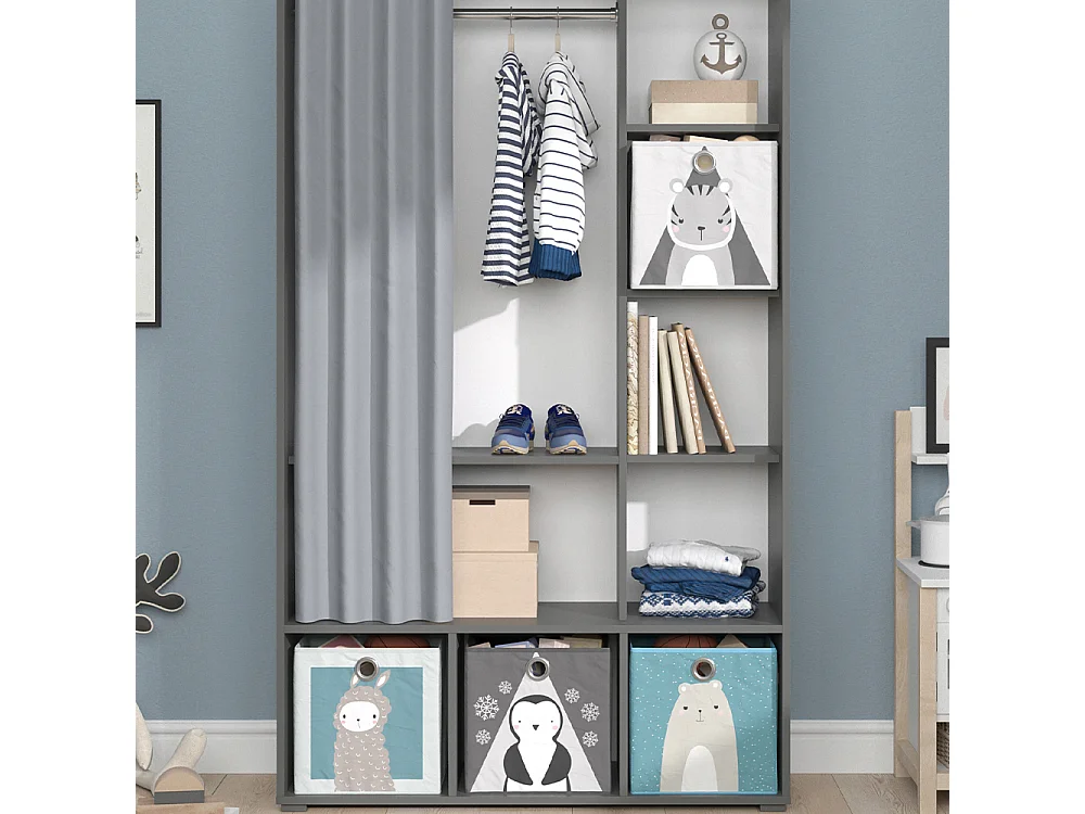 Armoire pour enfants gris 105.8x38x178.1 luigi