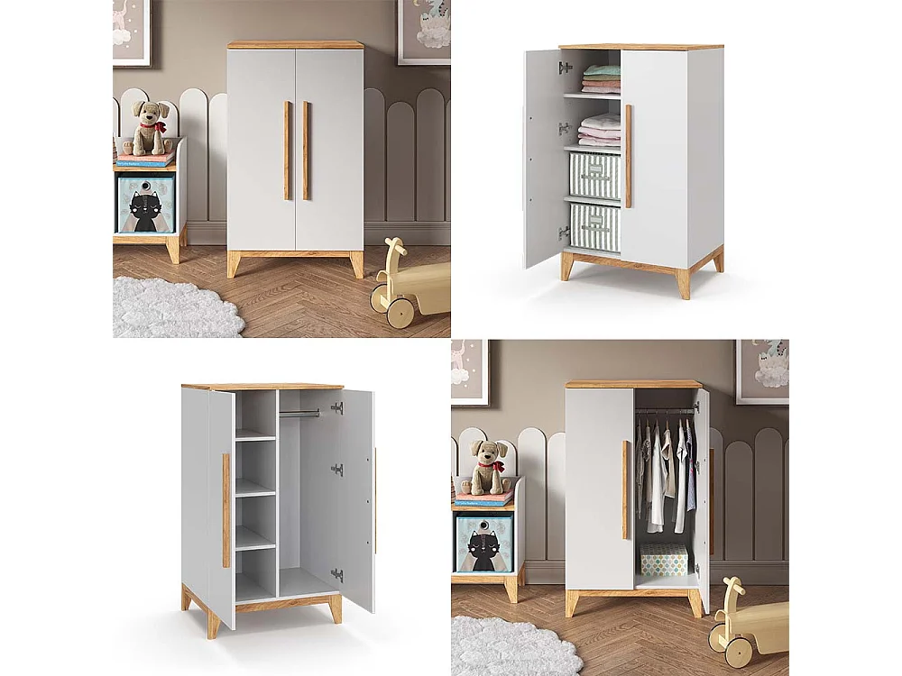 Armoire pour enfants blanc 70x53.4x120 malia