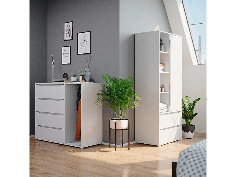 Kleiderschrank weiß 80x48x189.9 ruben