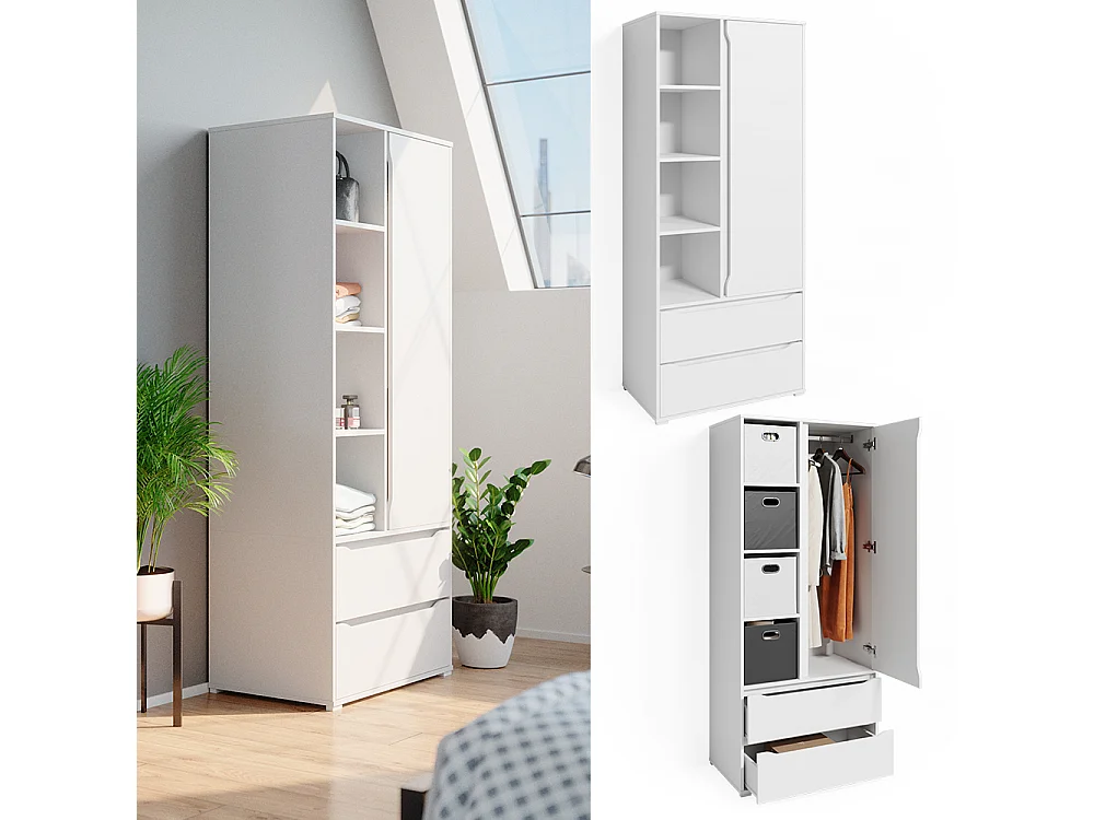 Armoire blanc 80x48x189.9 ruben