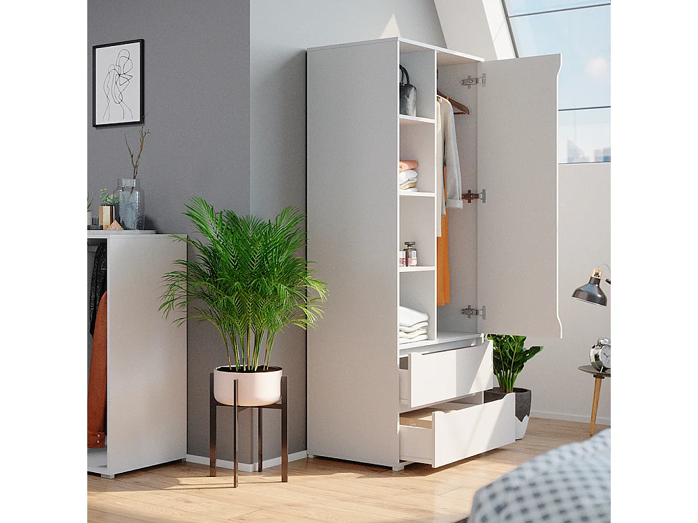 Armoire blanc 80x48x189.9 ruben