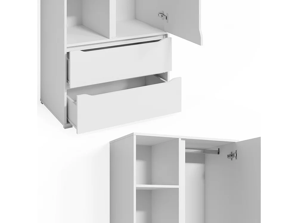 Tøjskab hvid 80x48x189.9 ruben