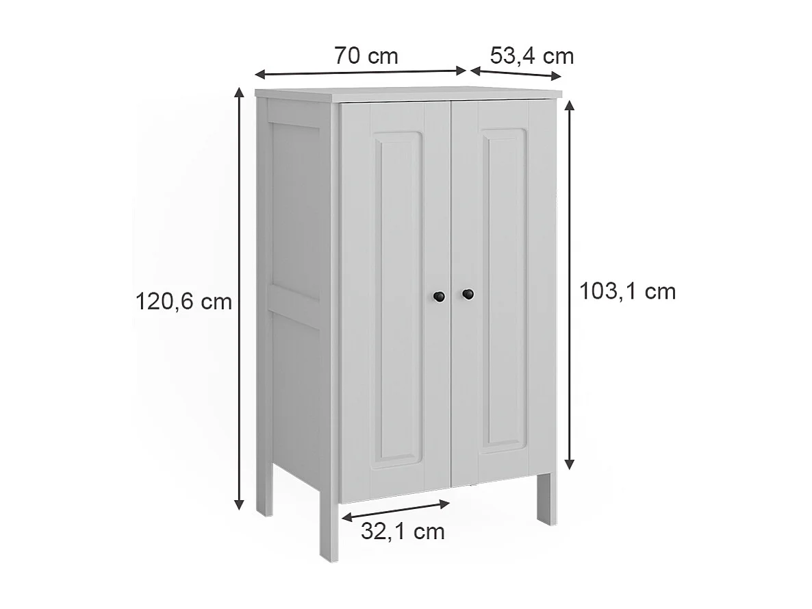 Armoire pour enfants blanc 70x53.4x120.6 ajaton