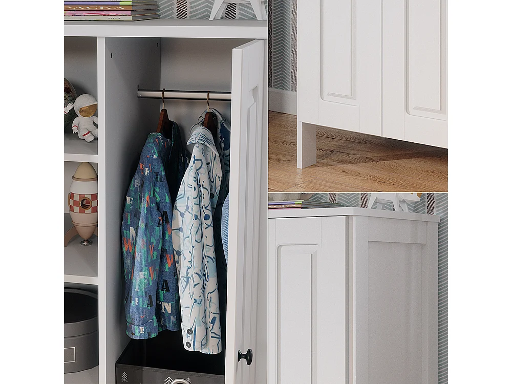 Armoire pour enfants blanc 70x53.4x120.6 ajaton