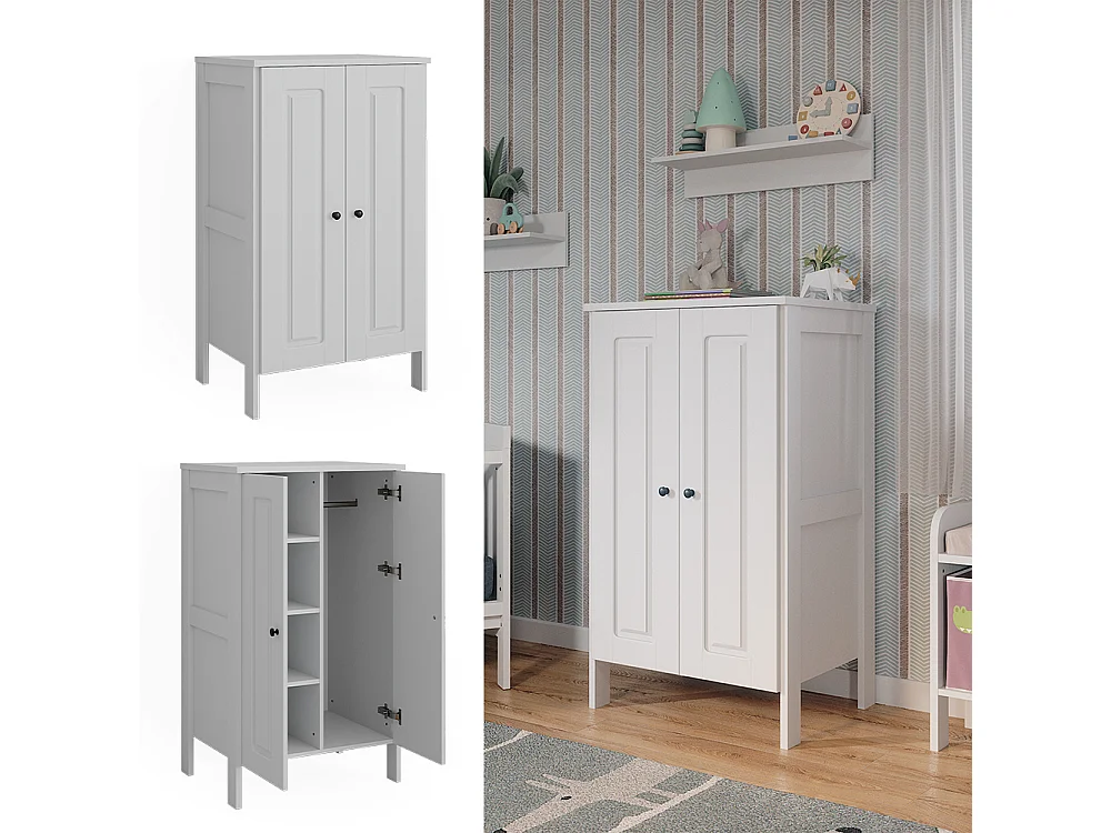 Armoire pour enfants blanc 70x53.4x120.6 ajaton