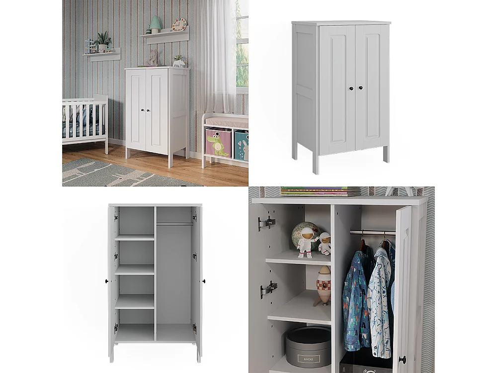 Armoire pour enfants blanc 70x53.4x120.6 ajaton