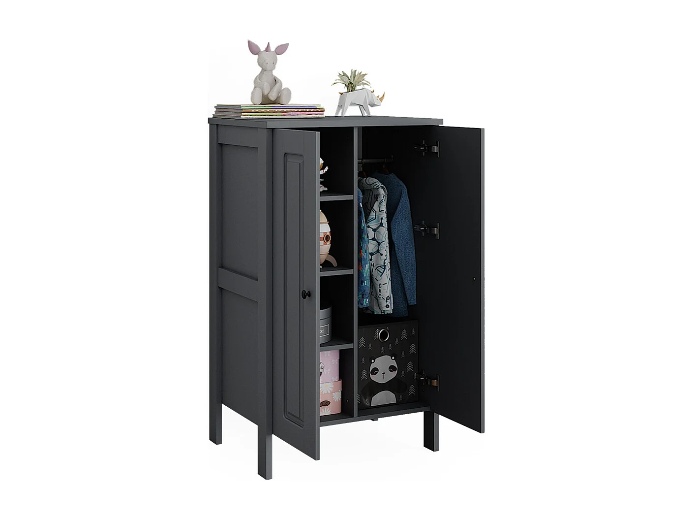 Armoire pour enfants gris 70x53.4x120.6 ajaton