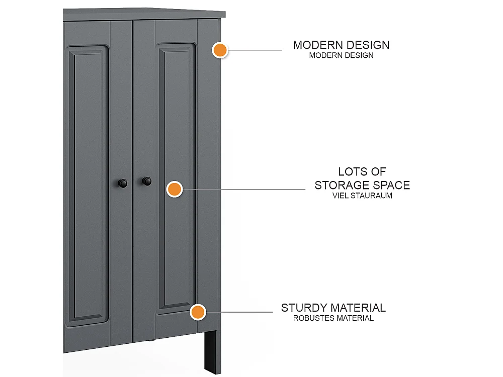 Armoire pour enfants gris 70x53.4x120.6 ajaton