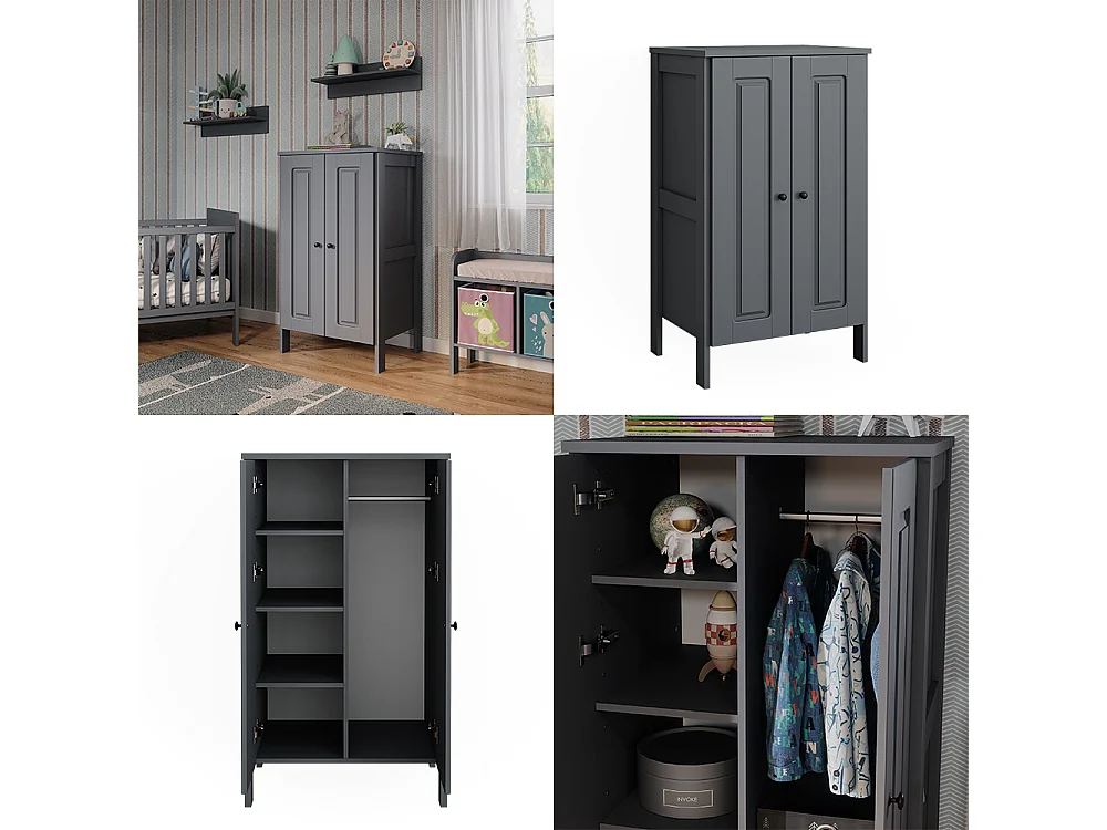 Armoire pour enfants gris 70x53.4x120.6 ajaton