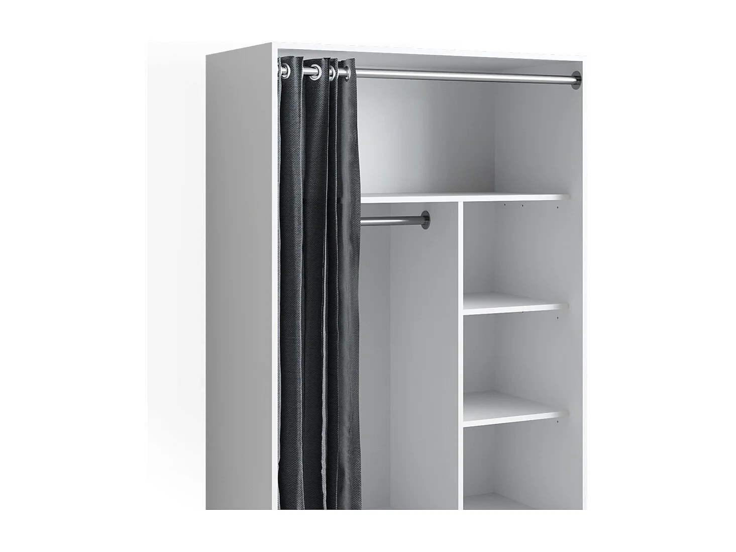 Tøjskab hvid 100x50x146.6 doros