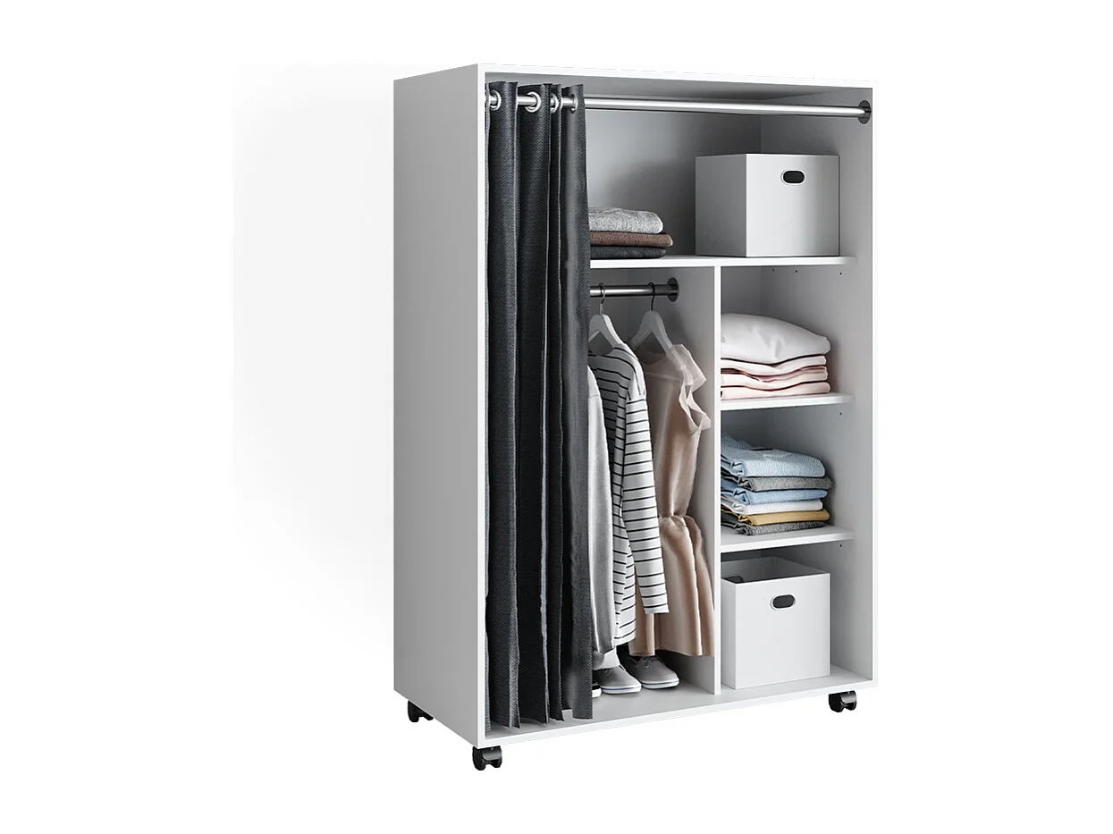 Tøjskab hvid 100x50x146.6 doros
